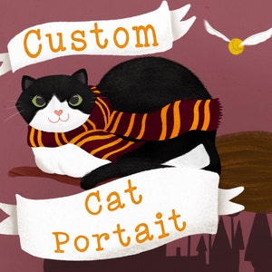 Custom Cat Portrait custom pet portrait from photo Cat Portrait Custom Custom Pet Painting Cat Memorial Gift Pet Memorial Gift Chonky Cat