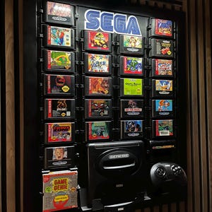 Custom Sega Genesis display 24 games, console, wireless Controller , game genie