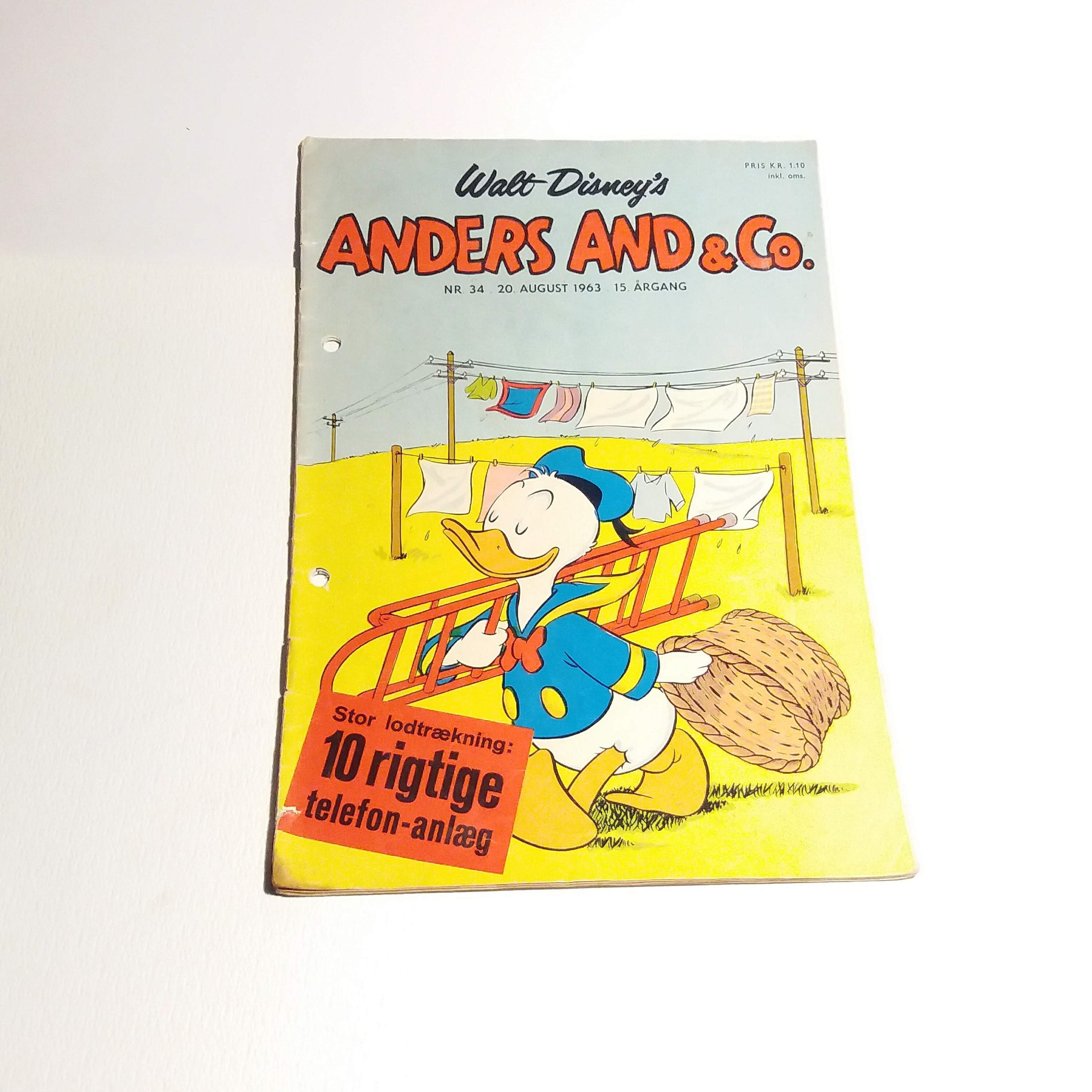 Revista Disney de 1963 con Mickey Mouse y el Pato Donald en danés