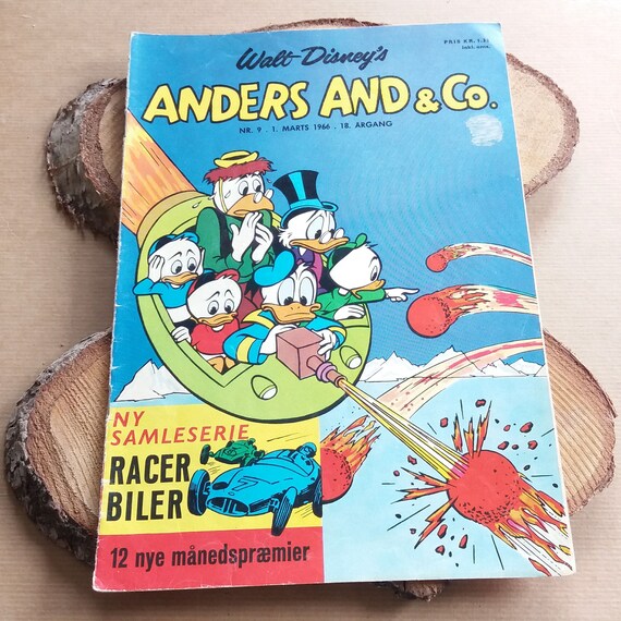 Disney 1966 Magazine With Mickey Mouse + Donald Duck in Danish