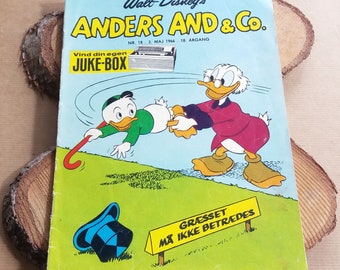 Disney 1966 magazine with Mickey Mouse + Donald Duck in danish language. Vintage cartoon comic issue 10-18. Unique quirky 57th birthday gift