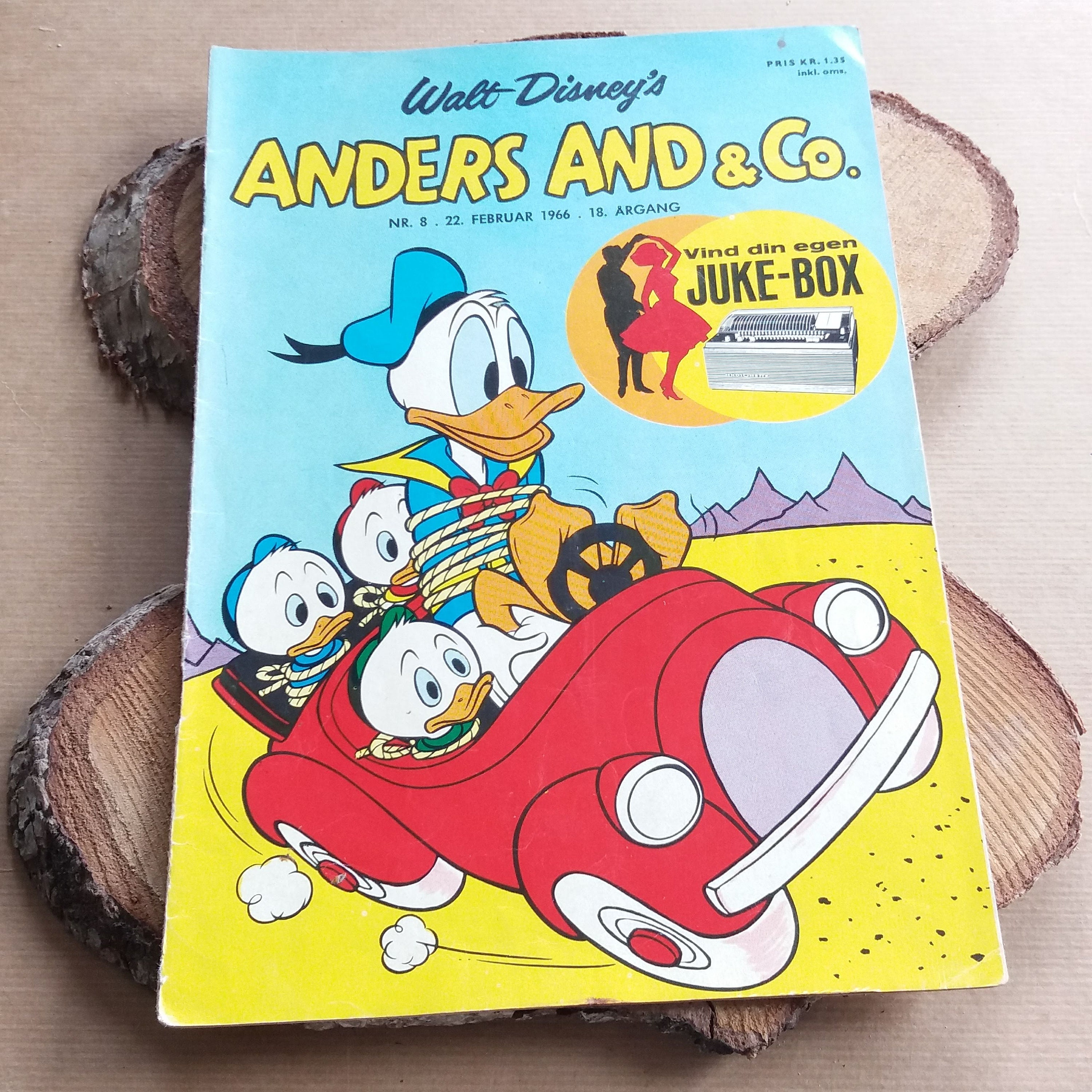 Disney 1966 Magazine With Mickey Mouse + Donald Duck in Danish