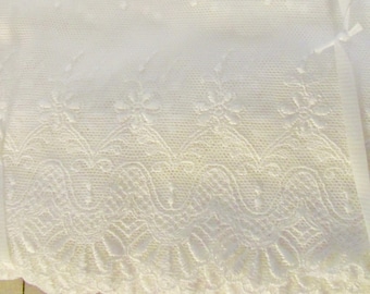Beautiful Wide Embroidery on White netting