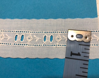 White Swiss Batiste Embroidery Beading and Insertion With - Etsy