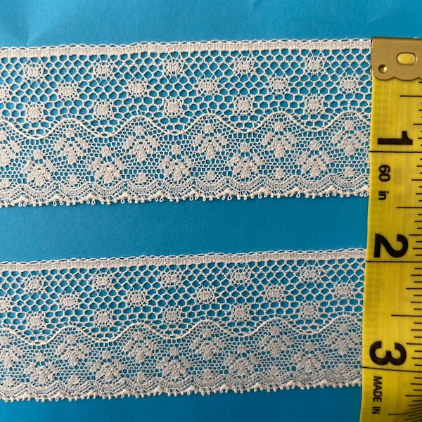 French Val Lace Edging in Champagne or White