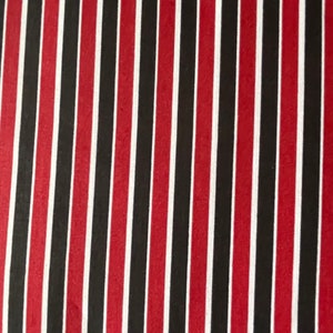 Red, Black n White Striped Cotton