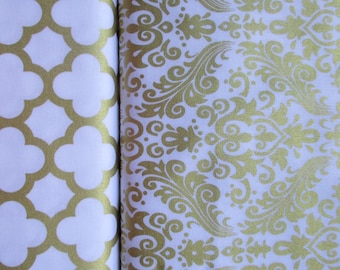 Riley Blake Shimmer Damask and Quatrefoil