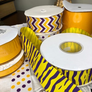 Purple And Gold Grosgrain Ribbons