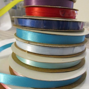 1/4&quot; Olfray Double Face Satin Ribbon BY THE YARD