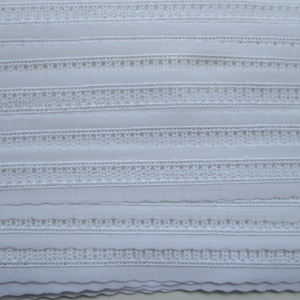 Swiss Embroidery Ribbon Insertion in White or Ecru