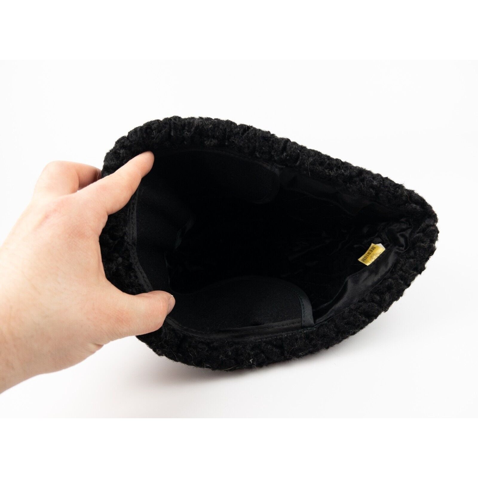 Adam Meldrum & Anderson Black Boiled Wool Hat With Ear 