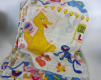 Vintage Sesame Street Live Twin Flat Sheet Dancing 80's Elmo Big Bird JC Penney