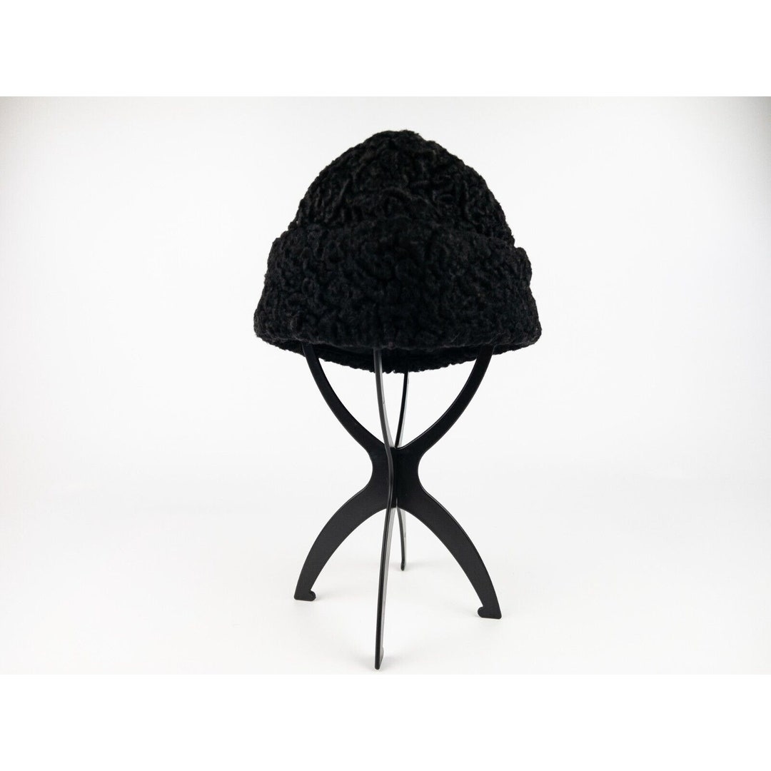Adam Meldrum & Anderson Black Boiled Wool Hat with Ear Covers Size M Winter Cap Adam Meldrum & Anderson Black Boiled Wool Hat With Ear  main image 3