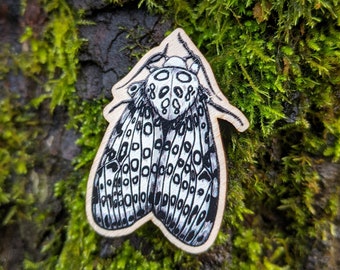 Spotted Moth Wooden Pin