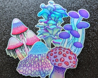 Holographic Mushroom Stickers