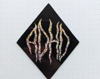 ADHD Metal logo Glitter Sticker