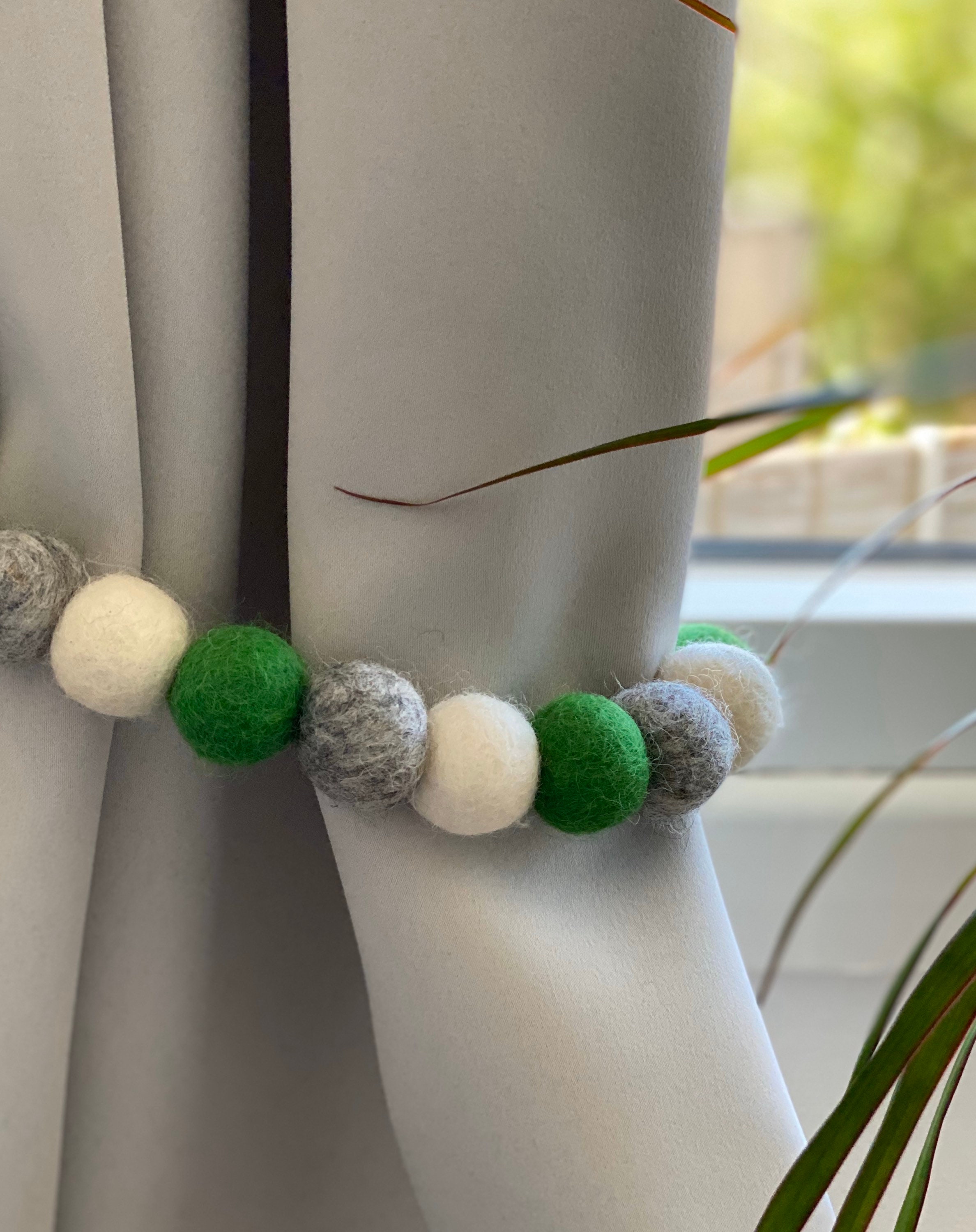 Scandinavian Tieback Curtain Pom Pom Curtain Tie Backs Etsy