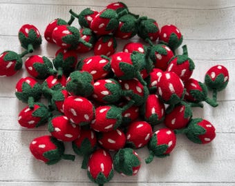 Handmade Wool Felt Strawberries – Wool Craft Supplies