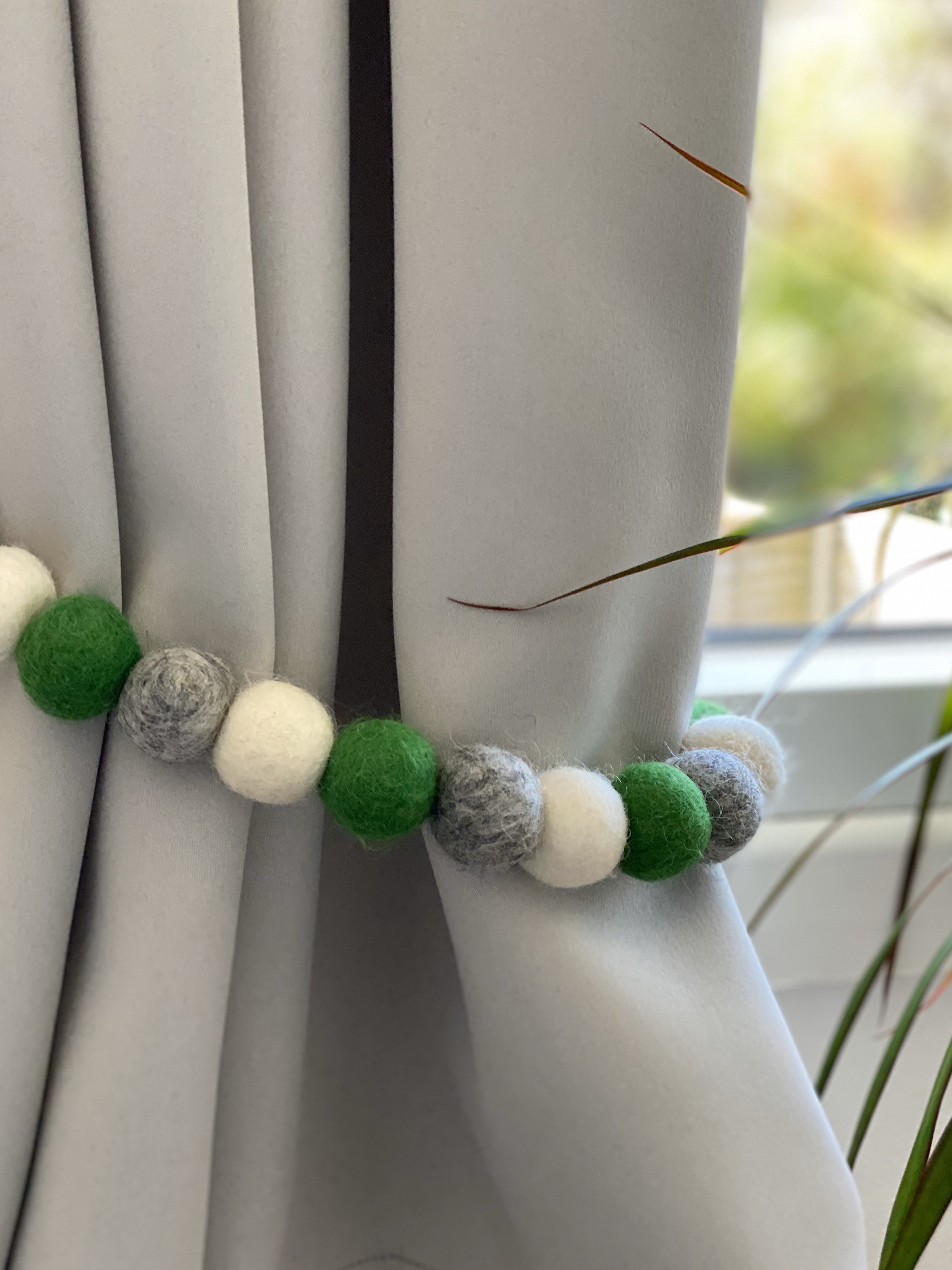 Scandinavian Tieback Curtain Pom Pom Curtain Tie Backs Etsy