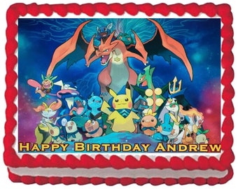 Pokemon Cake Topper Glitter Non Edible Free Delivery – CustomDesignsProject