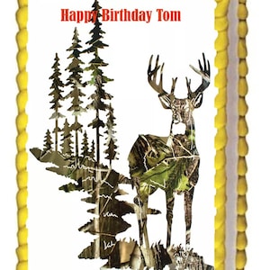 Edible Cake Image Deer Hunting 1/4 sheet cake
