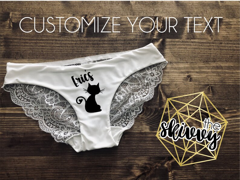 Custom Personalized Kitty Panties Honeymoon Underwear Etsy