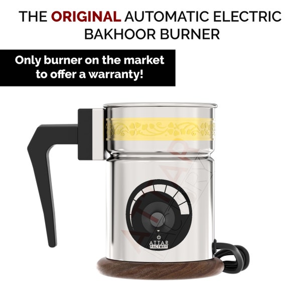 New 2024 Attar Factory™ Automatic Electric Bakhur Burner for Bakhoor, Oud, Incense, Resin, Frankincense, Sandalwood & more