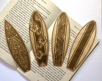 Wooden Surf Board Bookmark - Sea Sport Gift - Surfer Book mark - Beach Page Saver Options