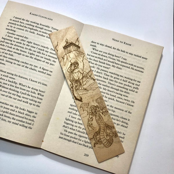 Zeus God Wooden Bookmark, Greek Mythology, Ancient Greece , Wooden Personalised Book Mark, Gift