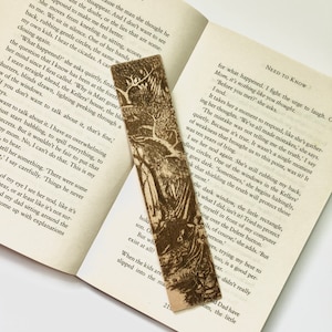 Gothic Forest Bookmark, Gothic Book Mark, Tree, Gift For women, fantasy Art , Wooden Bookmark