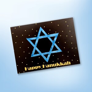 Kenzie et Craig : carte Happy Hanukkah aquarelle faite main ---- HAN3