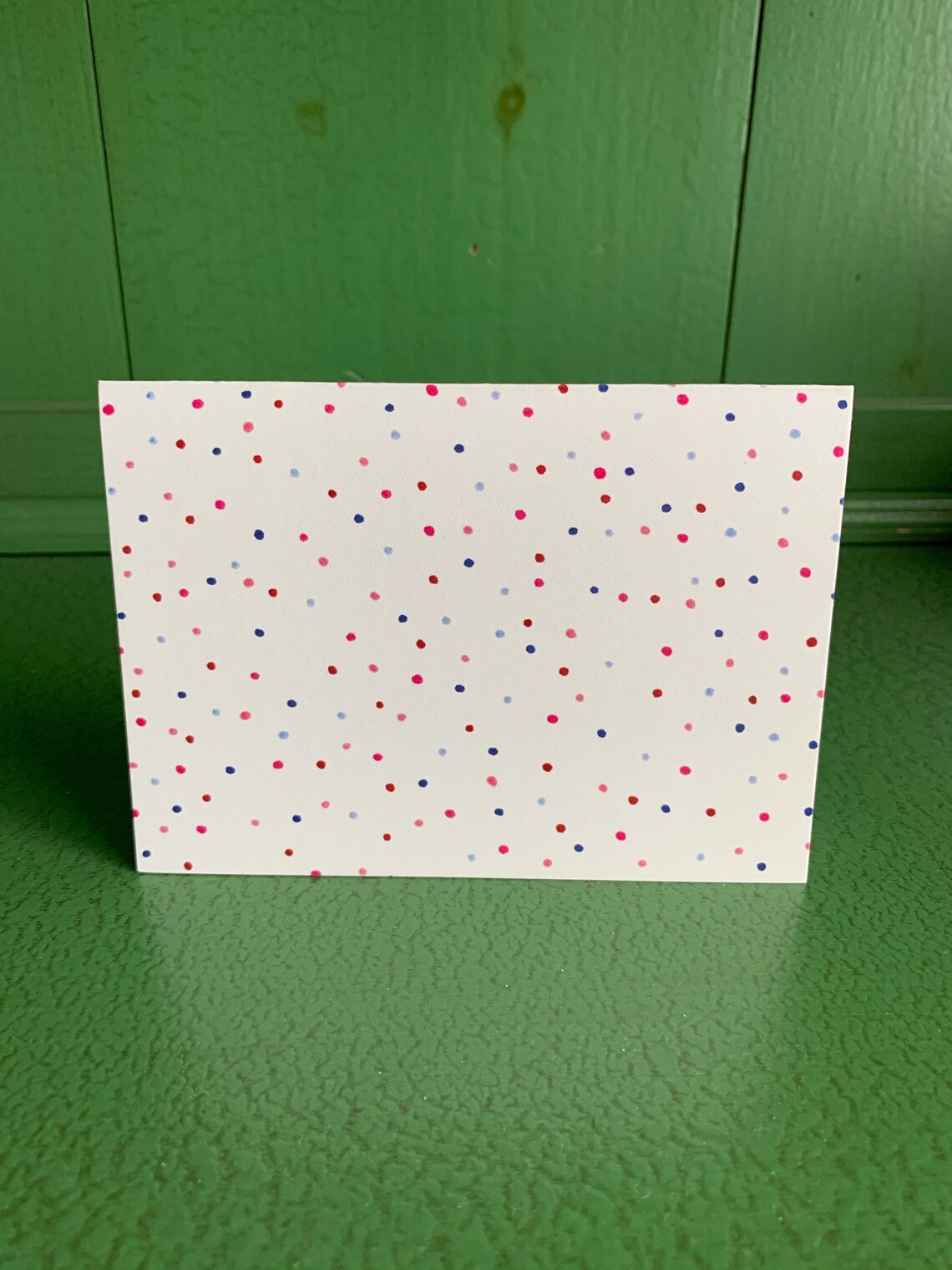 Handmade Pink and Blue Dots Note Card NC8 Etsy UK