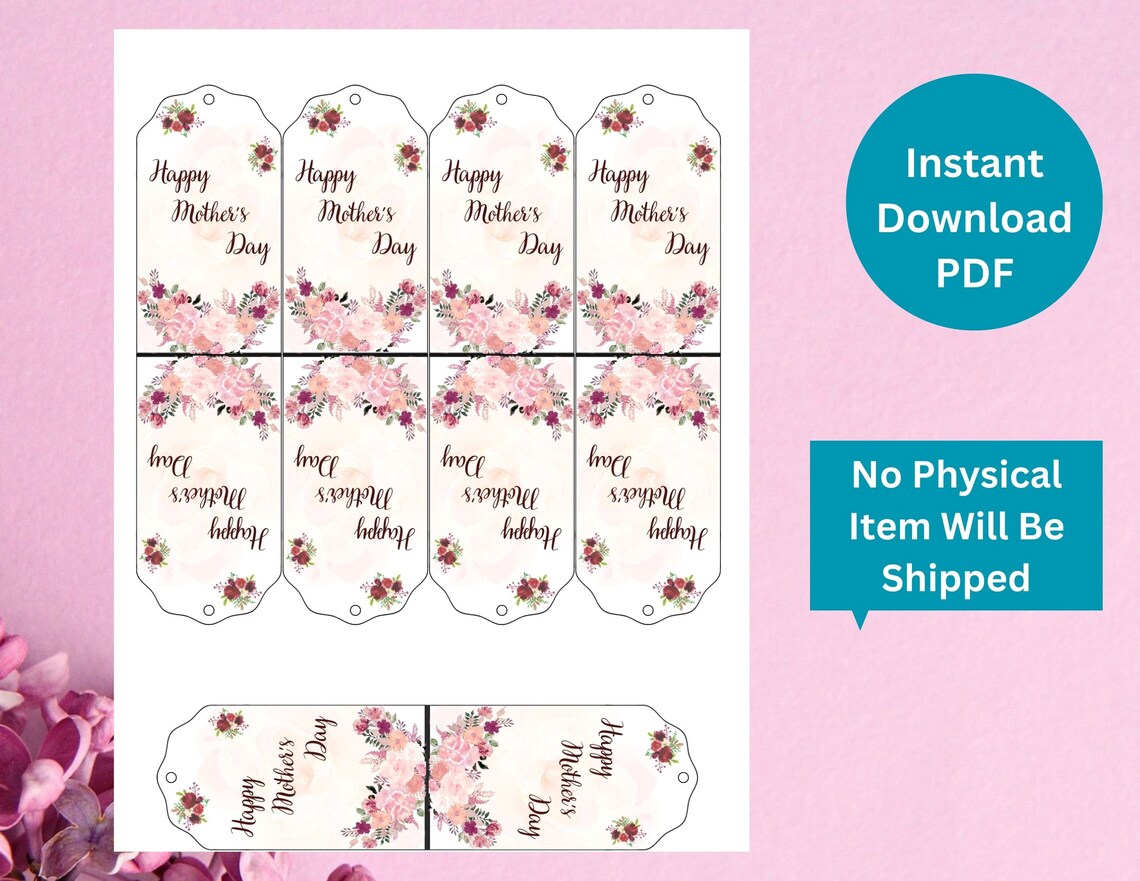 Printable Mother's Day Gift Tags Favor Tags Sweet Tags - Etsy