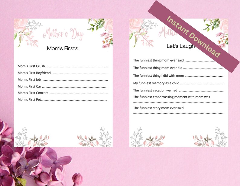 Mother's Day Printable Game Bundle, 10 Printable Mother's Day Party ...