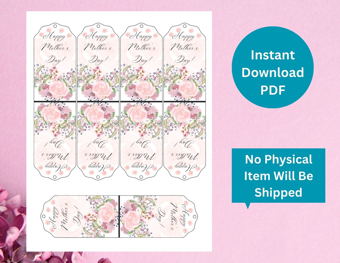 Printable Mother's Day Gift Tags, Favor Tags, Sweet Tags, Mother's Day ...