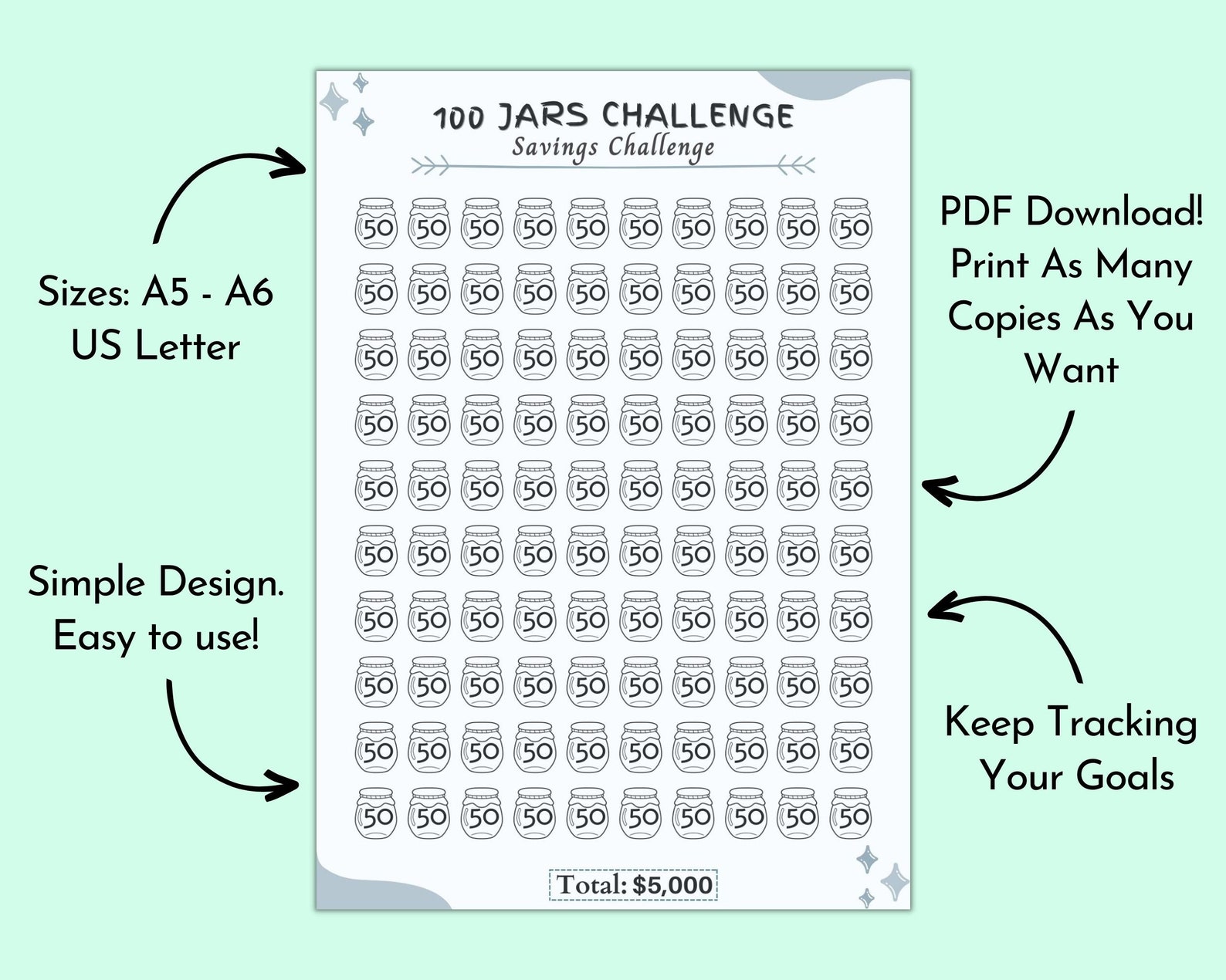 Savings Money Challenge Printable Savings Challenge Bundle Printable Savings Money Challenge Printable Savings Challenge Bundle Printable
