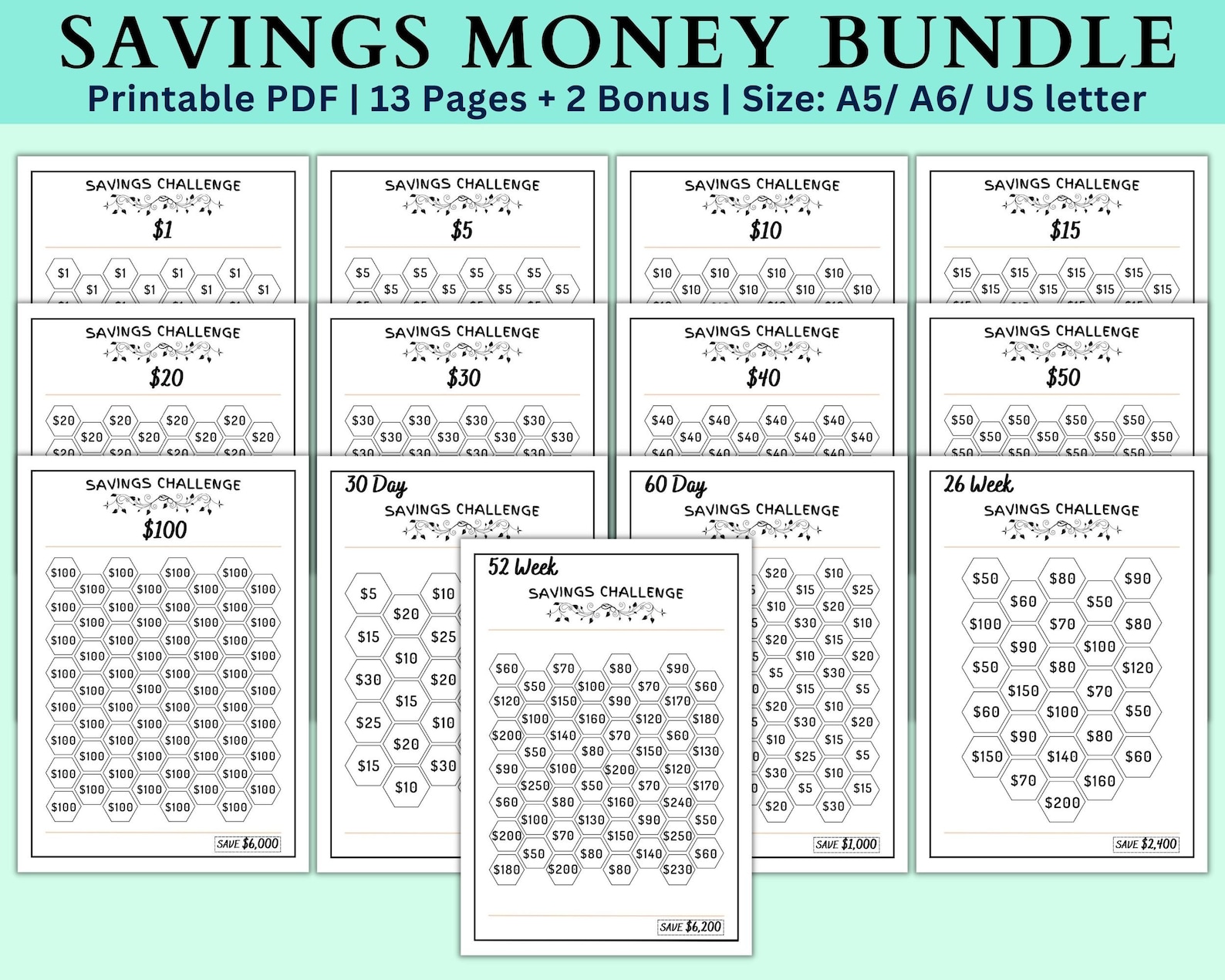 Mini Savings Challenge Printable | Savings Money Challenge | Saving ...