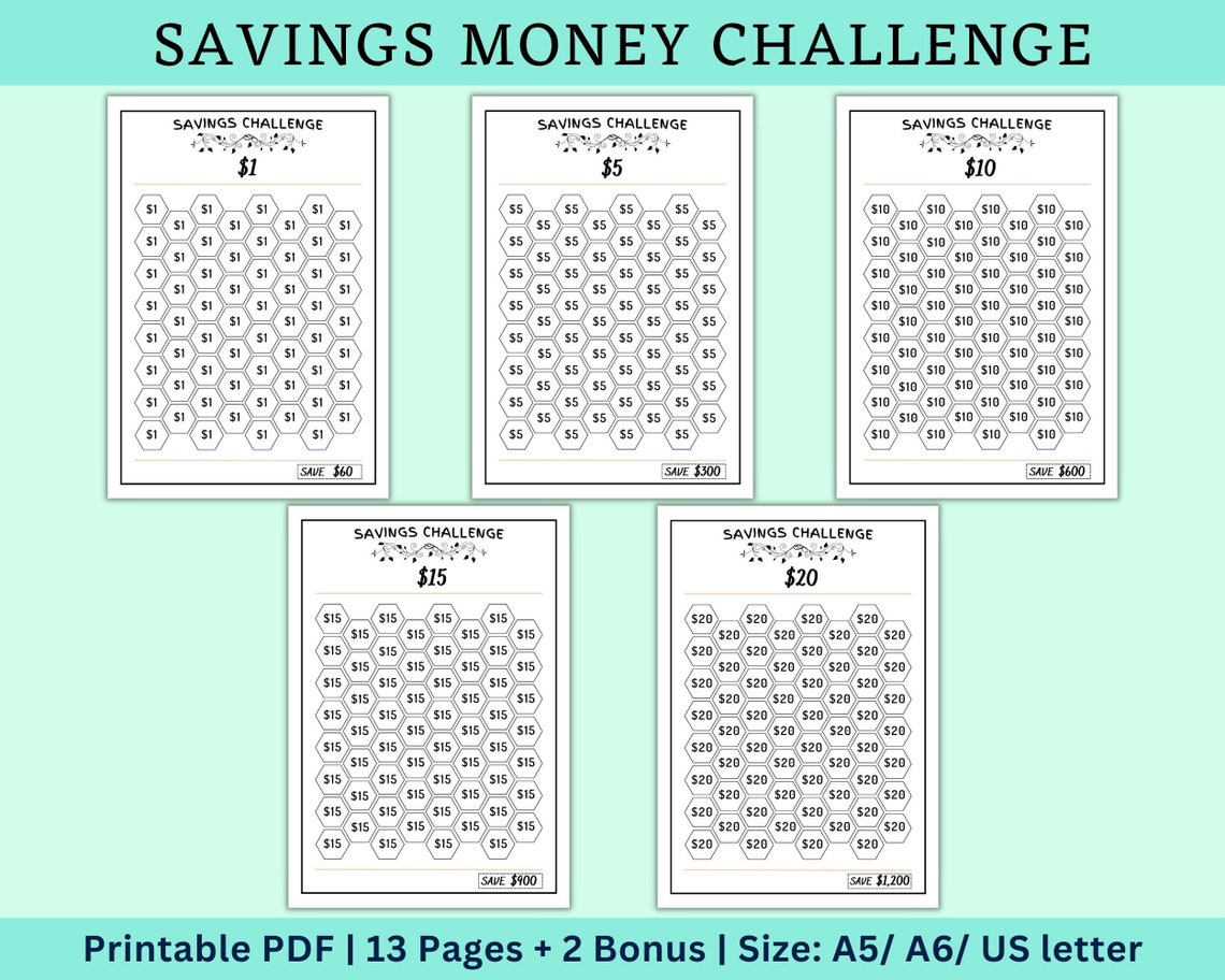 Mini Savings Challenge Printable Savings Money Challenge Saving Cash ...