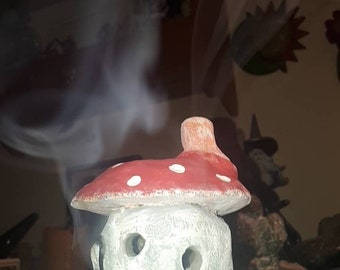 Caterpillar on a Fairy Mushroom Incense holder