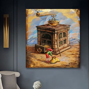 Arte Caprichoso Original, Arte de fantasía sobre Lienzo, Decoración de pared de cuento de hadas, Regalos únicos de Arte surrealista