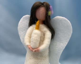 small felted candle angel