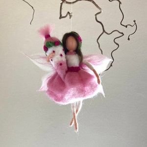 little felted school cone fairy