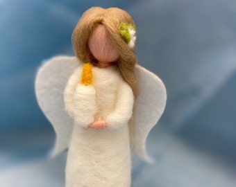 Small felted angel - bringer of light