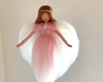 felted soft pink angel