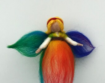 Rainbow fairy made from fairytale wool