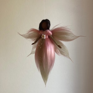 Small felted flower fairy, felt fairy, seasonal table, baptism gift