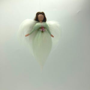 small mint green angel, felted guardian angel