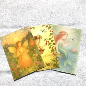 Postkartenset Sommer, Monatskarten Juni, Juli, August, Postkarten für den Jahrszeitentisch, Geburtstagskarten Sommer, Johannifee, Beerenkind