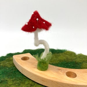 felted fly agaric, felt mushroom, plug Grimmsring, annual ring, table decoration, birthday ring, seasonal table