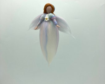 Small pastel-colored flower fairy, felt fairy, Waldorf fairy, felt elf, felt doll